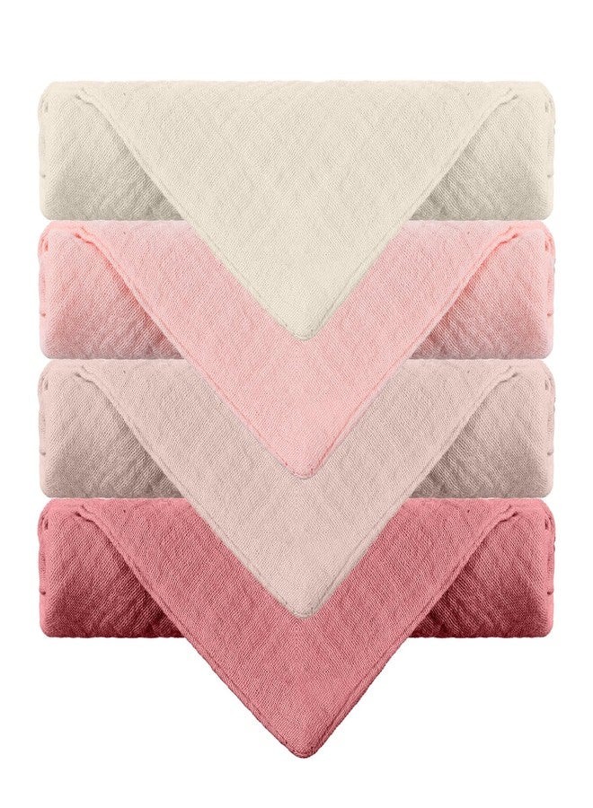 Hpmjz 4 Pcs Muslin Face Cloths Soft Wash Towels Cotton Absorbent Cloths Makeup Remover Cloth Reusable Washcloths for Skin Care Facial Makeup Daily Cleansing Travel Women Men Adult - Image 1